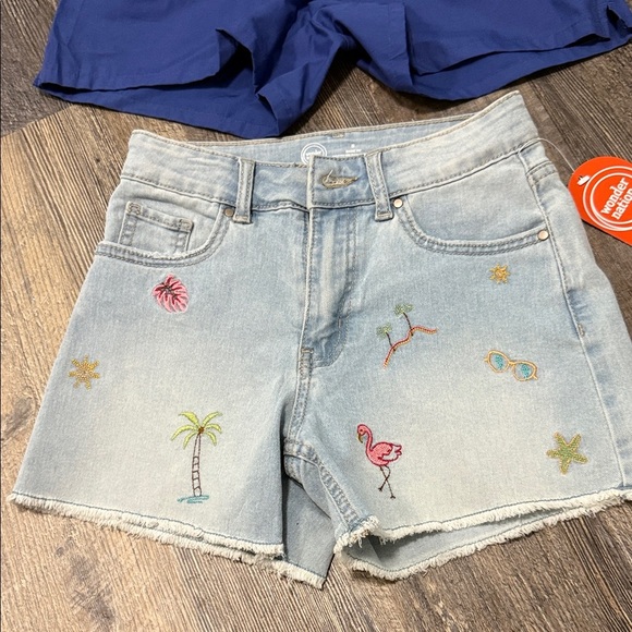 Wonder Nation Blue and Light Denim Kids Shorts Set - Picture 2 of 13